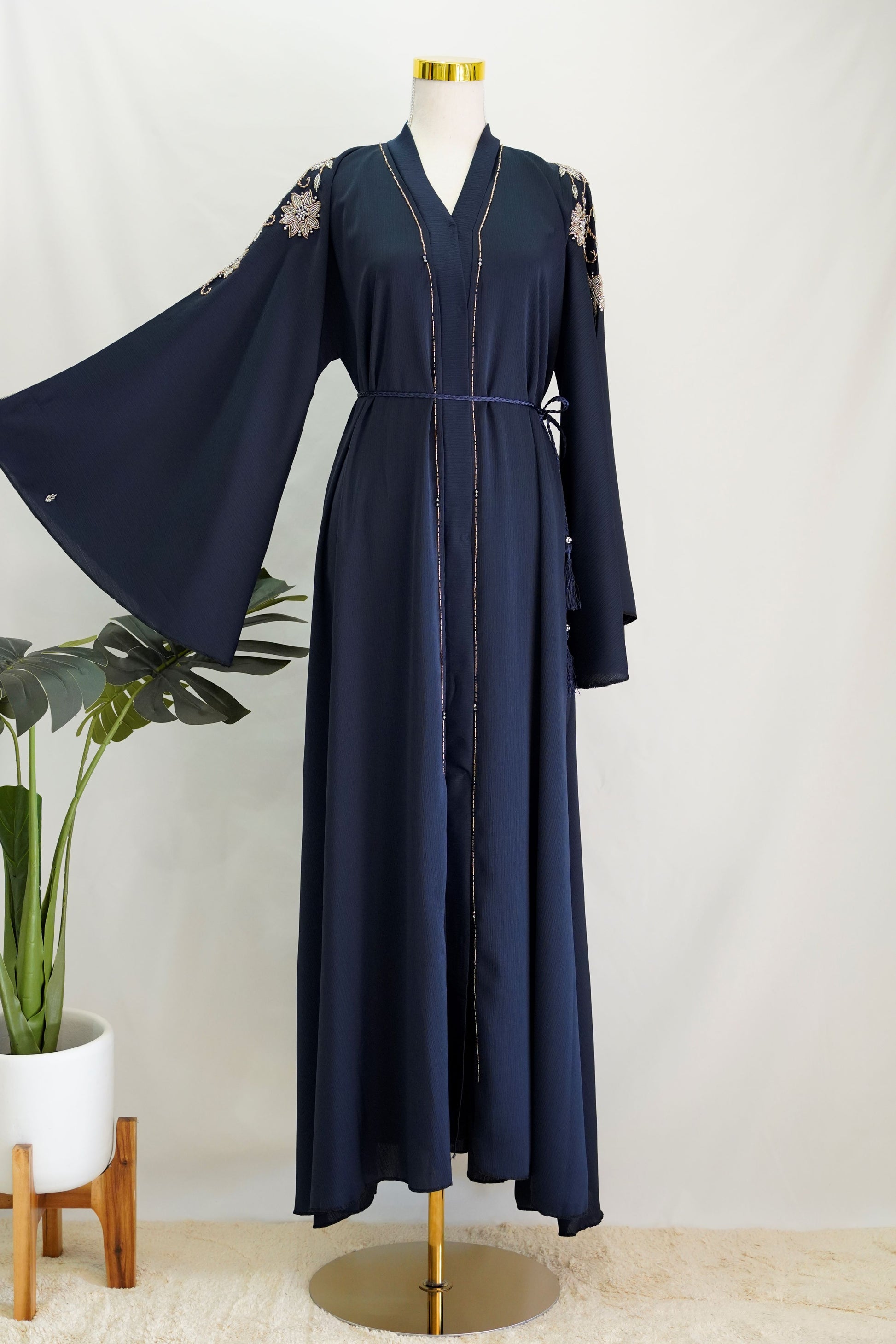 Lana Abaya, front view, full length, bell sleeve